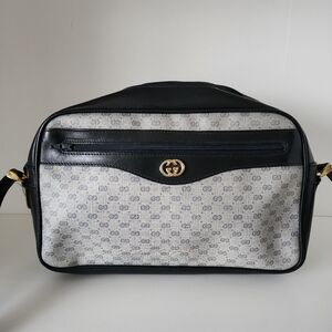 Authentic Vintage Navy Blue Gucci Microguccisima Crossbody Bag